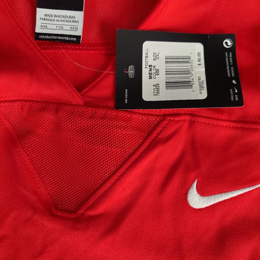 NWT Nike Men's Red/White Football Jersey SZ-XXL - Picture 8 of 8